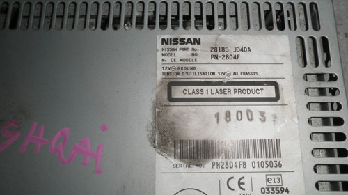 Radio CD Nissan Qashqai J10 28185JD40A