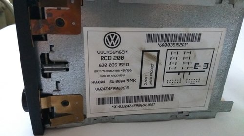 Radio cd player MP3 RCD 200 VW golf 4,sharan,polo