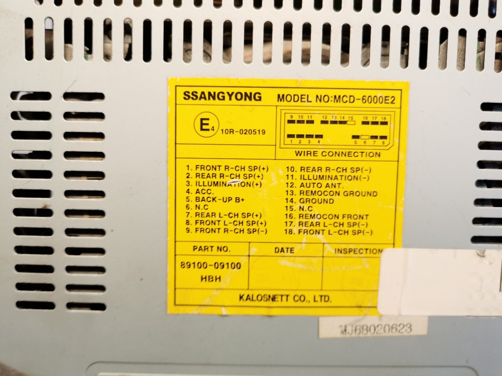 Radio CD SSANG-YONG KYRON 2005-2010 Cod 