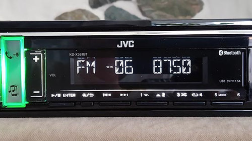 Radio receptor JVC KDX361BT 1DIN fara CD, cu USB, Bluetooth, fata detasabila