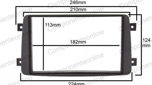 Rama adaptoare Mercedes C-Class, CLK, negru, 2 DIN - 000276