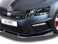 RDX Prelungire Spoiler Bara fata VARIO-X pentru SKODA Octavia 3 (5E) RS Facelift 2017+ lip bara fata Spoilerlippe RDFAVX30800 material Plastic