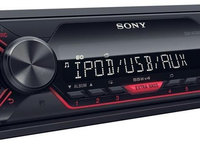 Receptor media digital fara CD-1DIN, Sony, iluminare rosu, USB, Aux-in