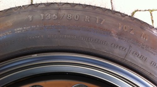 Rezerva Bmw Slim (Subtire) 17 Continental 135/ 80/ 17 Sau 115/90/16