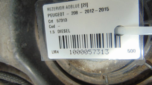 Rezervor adblue  Peugeot 208 din 2014, motor 1.5 Diesel