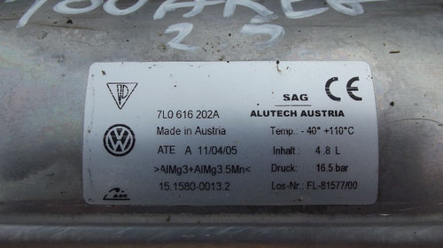 Rezervor presiune Aer VW Touareg 7L 2002-2010 dezmembrez Touareg BAC B