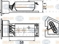 Rezistenta trepte ventilator BMW 3 Compact E36 HELLA 9XX351029131