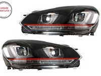 RHD Faruri LED VW Golf 6 VI (2008-2013) Golf 7 U Design Rosu GTI Semnal Dinamic