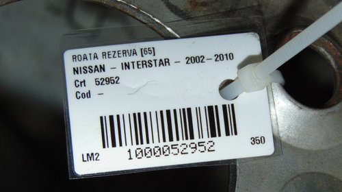Roata rezerva Nissan Interstar din 2007 R16