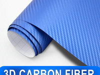Rola Folie Carbon 3D Albastra Cu Tehnologie De Eliminare A Bulelor De Aer 10 x 1,5M TCT-1610