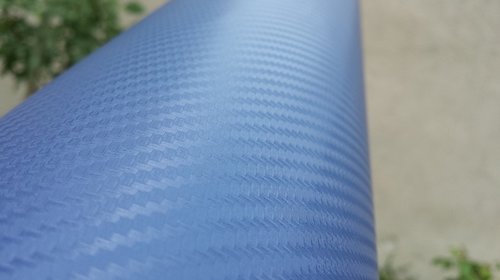 Rola folie carbon 3D albastra latime 1.27m x 30m
