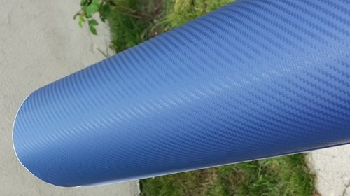 Rola folie carbon 3D albastra latime 1.27mx30