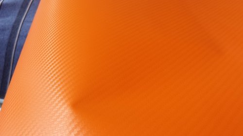 Rola folie carbon 3D portocaliu latime 1.27mx30m