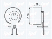 Rola intinzatoare 14-0740 IPD pentru Mazda 3 Ford Focus Ford C-max Peugeot Partner Peugeot 206 Ford Fiesta Ford Ikon CitroEn C3 Peugeot 307 Ford Fusion Mazda 2 Mazda Demio CitroEn C2 CitroEn Xsara Mazda Axela Peugeot 407 CitroEn C4 Peugeot 1007 Citro