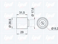 Rola intinzatoare 15-0098 IPD pentru Audi 80 Vw Passat Vw Golf Vw Jetta Vw Vento Seat Ibiza Audi A6 Audi A4 Vw Sharan Ford Galaxy Audi Cabriolet Seat Toledo Vw Derby Vw Flight Vw Polo Vw Caddy Vw Panel Seat Inca Seat Cordoba Seat Alhambra Seat Arosa 