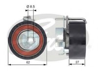 Rola intinzator,curea distributie FORD IKON V (JH_, JD_), FORD FUSION (JU_), MAZDA DEMIO (DY) - GATES T43171