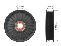 ROLA INTINZATOR CUREA TRANSMISIE, AUDI A1, A3, Q3, TT; SEAT ATECA, IBIZA IV, LEON, LEON SC, LEON ST, SKODA KODIAQ, OCTAVIA III, VW AMAROK, BEETLE, JETTA IV, POLO, TIGUAN 1.8/2.0/3.0 d 04.12-