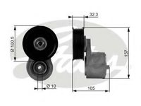 Rola intinzator,curea transmisie LAND ROVER RANGE ROVER Mk II (LP), LAND ROVER DISCOVERY Mk II (LJ, LT), LAND ROVER DISCOVERY (LJ, LG) - GATES T382