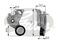 Rola intinzator curea transmisie T38148 GATES pentru Vw Sharan Skoda Octavia Skoda Laura Vw Derby Vw Flight Vw Polo Audi A3 Seat Alhambra Seat Cordoba Seat Ibiza Vw Golf Vw Jetta Vw Beetle Vw New Vw Novo Audi Tt Vw Bora Seat Toledo Vw Caddy Vw Lupo S