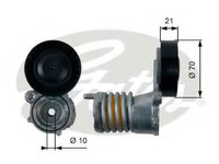 Rola intinzator curea transmisie T39157 GATES pentru Volvo C30 Volvo C70 Volvo S40 Volvo V50 Ford Focus