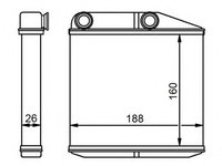 Schimbator caldura incalzire habitaclu 54213 NRF pentru Opel Corsa Fiat Punto Fiat Fiorino Fiat Qubo Alfa romeo Mito
