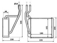 Schimbator caldura incalzire habitaclu 54231 NRF pentru Ford Courier Ford Fiesta Ford Ikon Ford Fusion Mazda 2 Mazda Demio