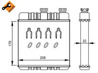 Schimbator caldura incalzire habitaclu 54279 NRF pentru Opel Astra Opel Zafira