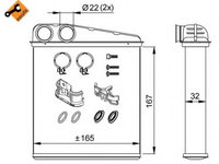 Schimbator caldura incalzire habitaclu 58211 NRF pentru Renault Clio Renault Euro Nissan Note Nissan March Nissan Micra Renault Modus