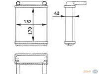 Schimbator caldura incalzire habitaclu 8FH 351 312-521 HELLA pentru Mercedes-benz Sprinter