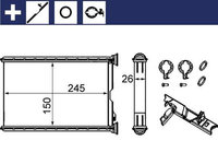 Schimbator caldura, incalzire habitaclu MAHLE AH 242 000S