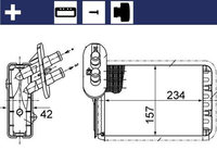 Schimbator caldura, incalzire habitaclu MAHLE AH 164 000S
