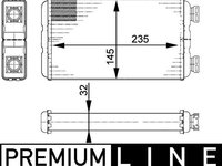 Schimbator caldura, incalzire habitaclu MAHLE AH 138 000P