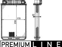 Schimbator caldura, incalzire habitaclu MAHLE AH 77 000P