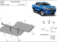 Scut diferential si reductor din aluminiu 6mm Toyota Hilux Revo 2016-2021