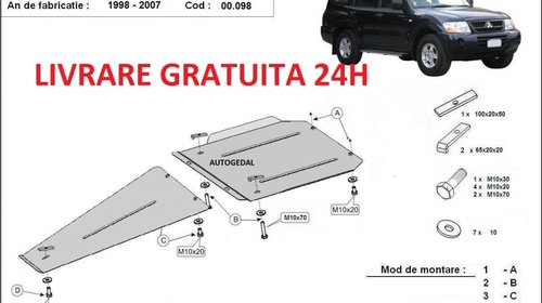 Scut metalic 2mm cutie de viteze si diferenti