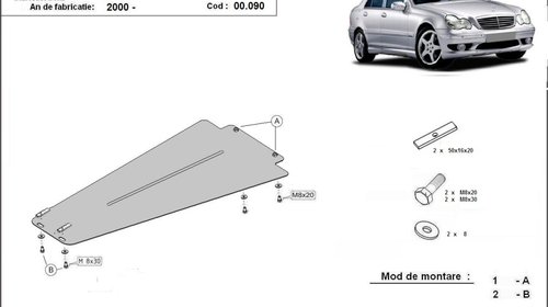 Scut metalic cutie de viteze Mercedes C-Clase