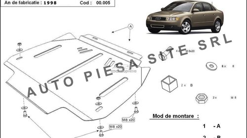 Scut metalic cutie viteze automata Audi A4 B6