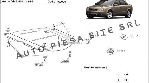 Scut metalic cutie viteze manuala Audi A4 B6 