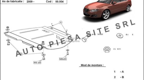 Scut metalic cutie viteze manuala Seat Exeo f