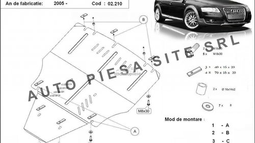 Scut metalic motor Audi A6 C6 Allroad fabrica