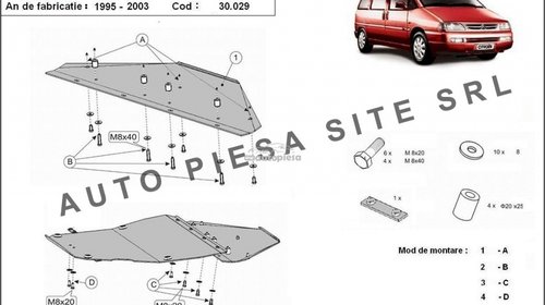 Scut metalic motor Citroen Evasion fabricat i