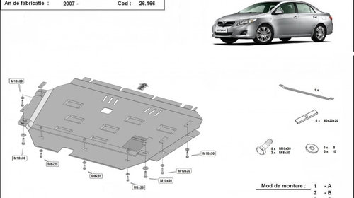 Scut metalic motor, cutie de viteză Toyota C