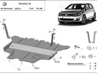 Scut metalic motor + cutie de viteza Volkswagen Golf VII, 1.2Tsi, 1.4, 1.6, 2013-2017