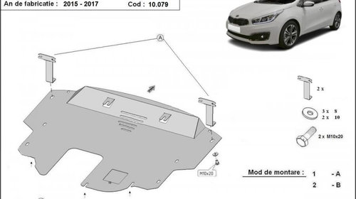 Scut metalic motor Kia Ceed 2015-2017