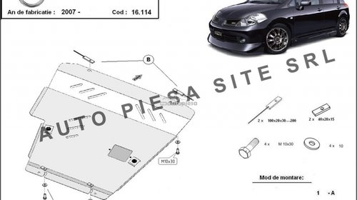 Scut metalic motor Nissan Tiida fabricat ince