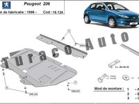 Scut metalic motor Peugeot 206 1998-2017