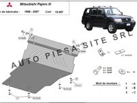 Scut metalic motor + radiator Mitsubishi Pajero 3 III fabricat in perioada 2000 - 2007 APS-15,097 piesa NOUA