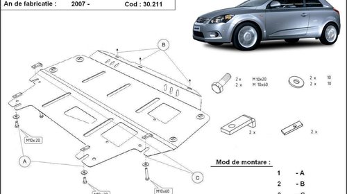 Scut metalic motor si cutia de viteze Kia Cee'd / Pro Ceed 2007-