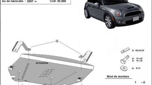 Scut metalic motor si cutie de viteze Mini Co