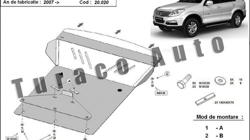 Scut metalic motor SsangYong Rexton II 2007-2